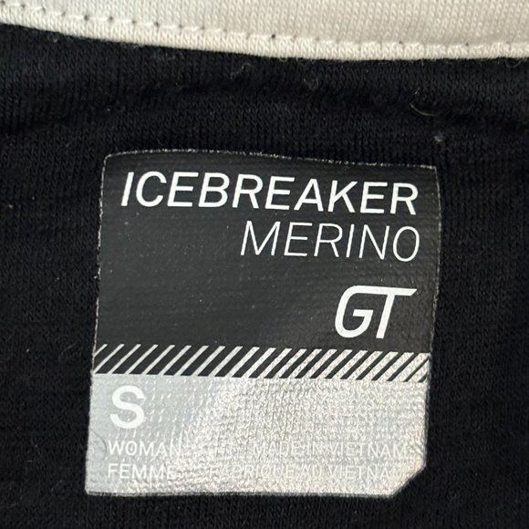 Icebreaker Merino GT Black & White Full Zip Pockets Outdoor Vest Jacket Size S - Picture 3 of 6